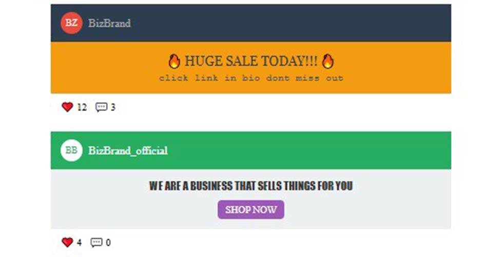 Example of inconsistent branding across touchpoints